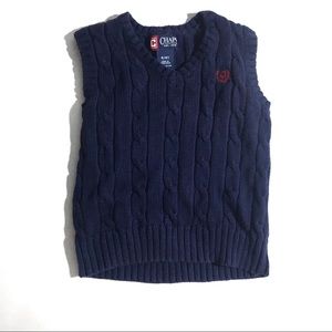 Boys Sweater Vest Navy Cable Knit Caps 4T